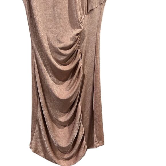 NWT RIVER ISLAND mini dress open back sleeveless rushed SIZE 8 Peach - Picture 9 of 9